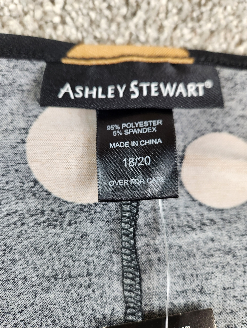 Ashley Stewart Dress Plus Size 18/20 Black Gold Polka Dots - Picture 3 of 4